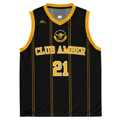 Club Amber #21 Unisex Basketball Jersey 2023 - Designed by Moon Behind The Hill Available to Buy at a Discounted Price on Moon Behind The Hill Online Designer Discount Store