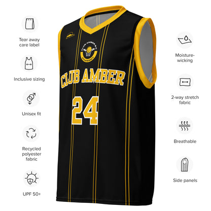 Club Amber #24 Unisex Basketball Jersey 2023 - Designed by Moon Behind The Hill Available to Buy at a Discounted Price on Moon Behind The Hill Online Designer Discount Store