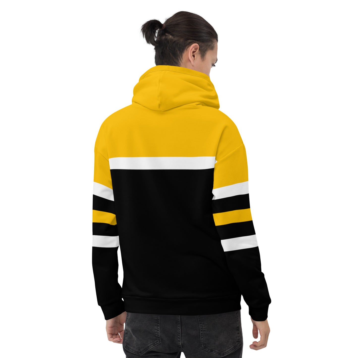 Club Amber Basketball Black & Amber Unisex Hoodie - Designed by Moon Behind The Hill Available to Buy at a Discounted Price on Moon Behind The Hill Online Designer Discount Store