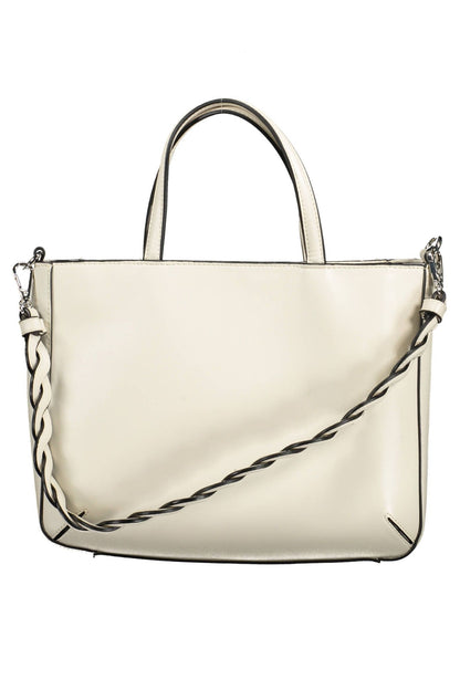 Elegant White Contrast Detail Handbag