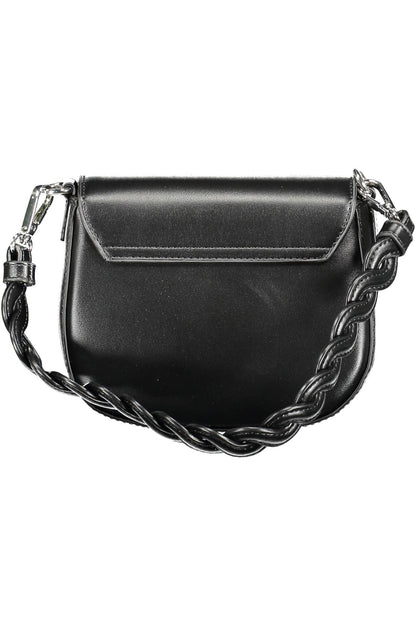 Elegant Contrasting Detail Black Handbag