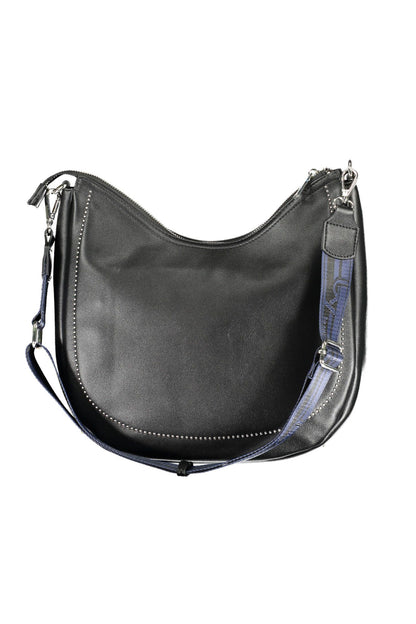 Elegant Black Polyurethane Handbag