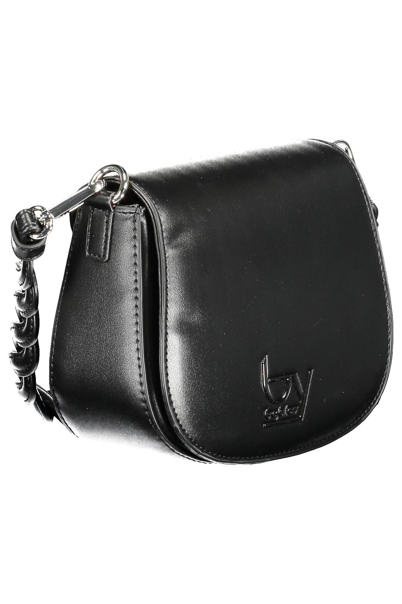 Elegant Contrasting Detail Black Handbag