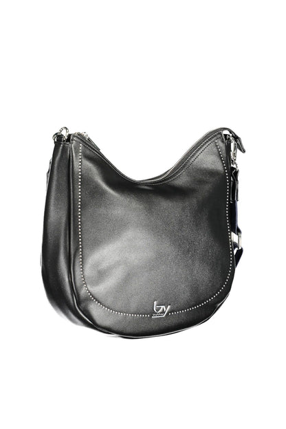 Elegant Black Polyurethane Handbag