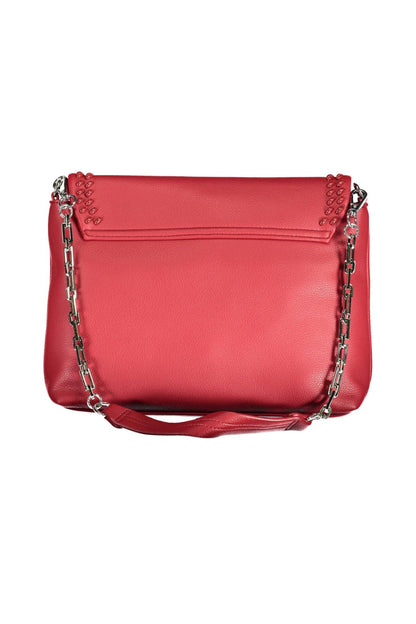 Elegant Red Chain-Strap Shoulder Bag