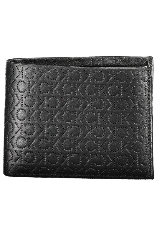 Sleek Black Leather Dual-Compartment Wallet