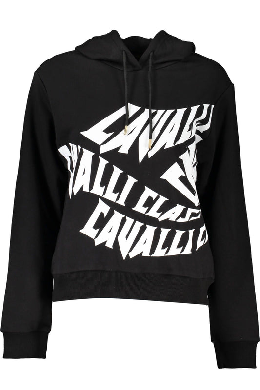 Cavalli Class Women's Black Cotton Sweater Hoodie