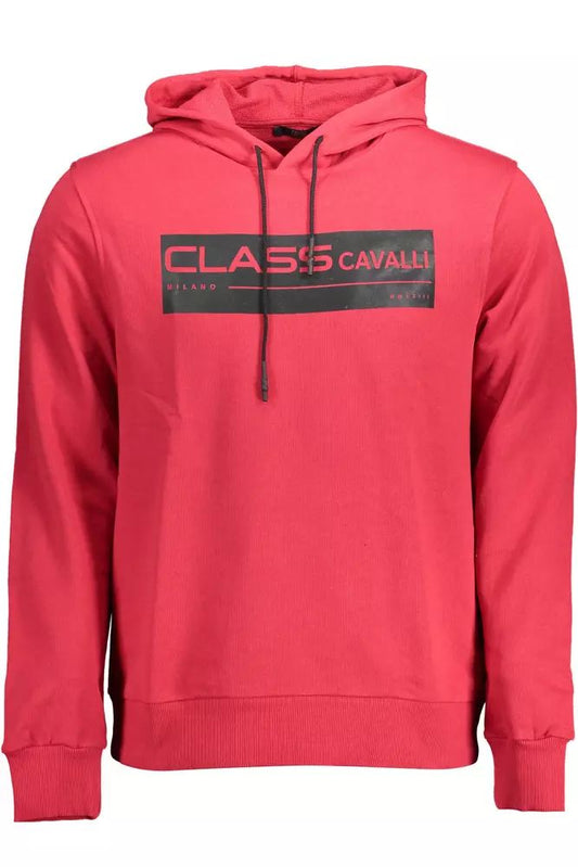 Cavalli Class Men's Pink Cotton Sweater Hoodie