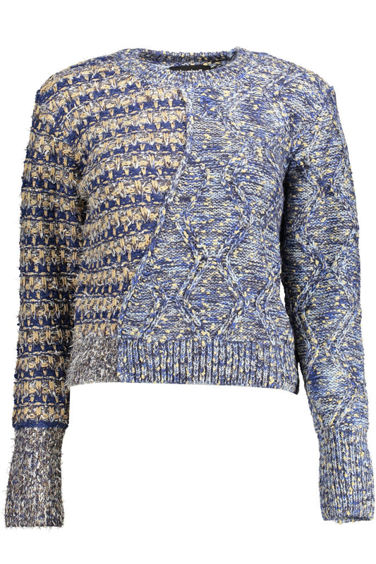Desigual Women's Blue Polyester Round Neck Sweater