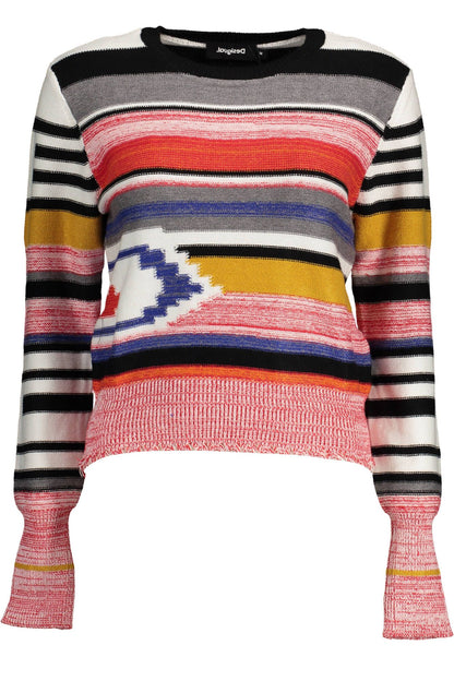 Desigual Women's Pink Polyester Round Neck Sweater