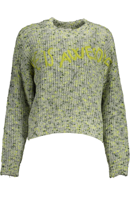 Desigual Women's Green Polyester Round Neck Sweater