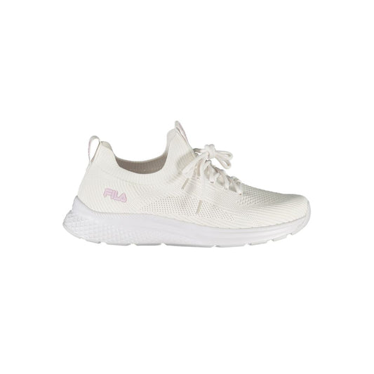 Elegant White Run-It Sneakers with Rose Detailing