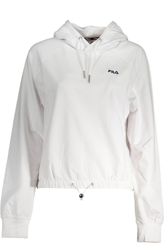 Fila Women's White Cotton Sweater Hoodie