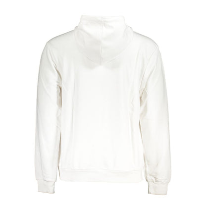 Chic White Cotton Blend Hooded Sweater