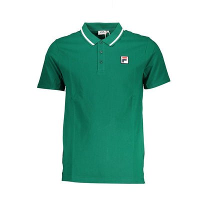 Classic Green Cotton Polo with Contrast Details