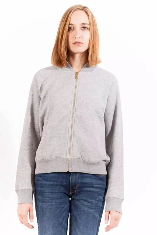 Gant Women's Gray Cotton Full Zip Sweater Jacket