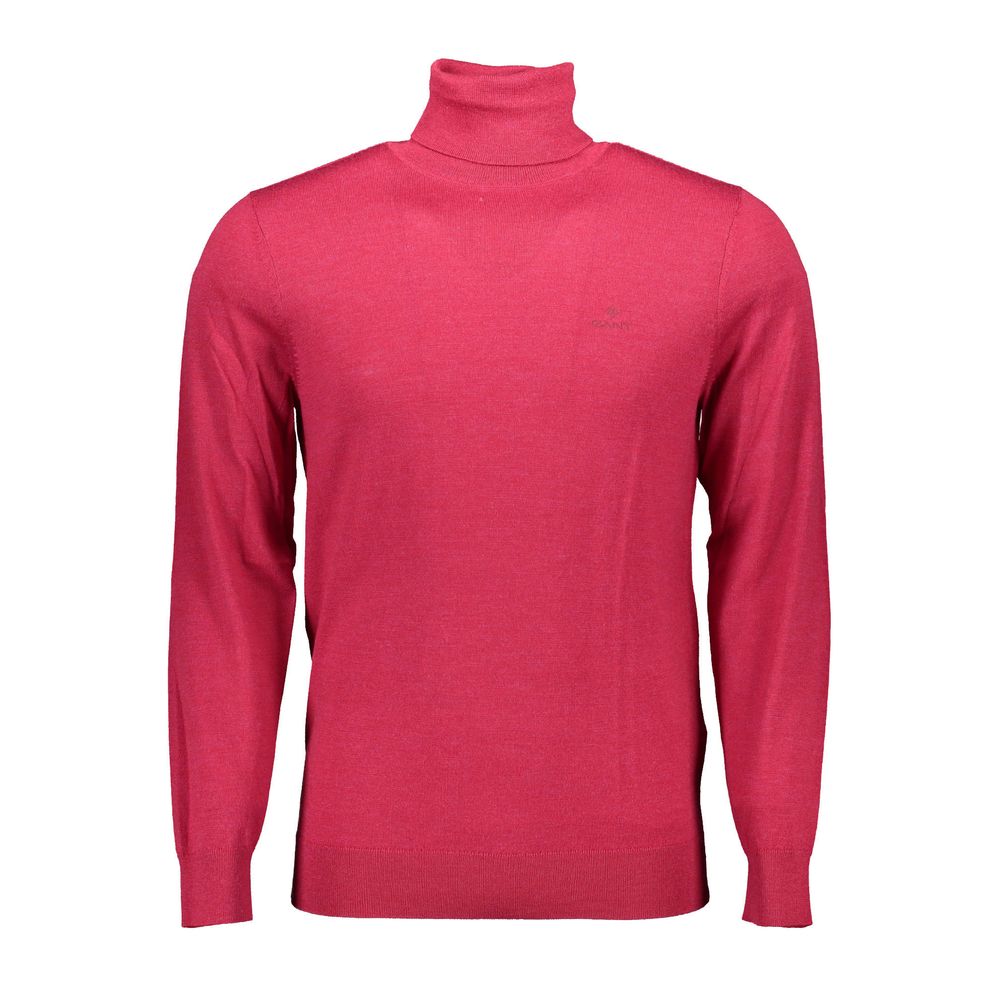 Elegant Pink Turtleneck Sweater in Pure Wool