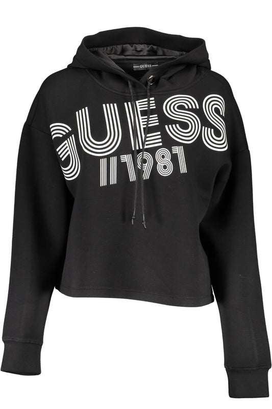 Guess Jeans Women's Black Viscose Sweater Hoodie