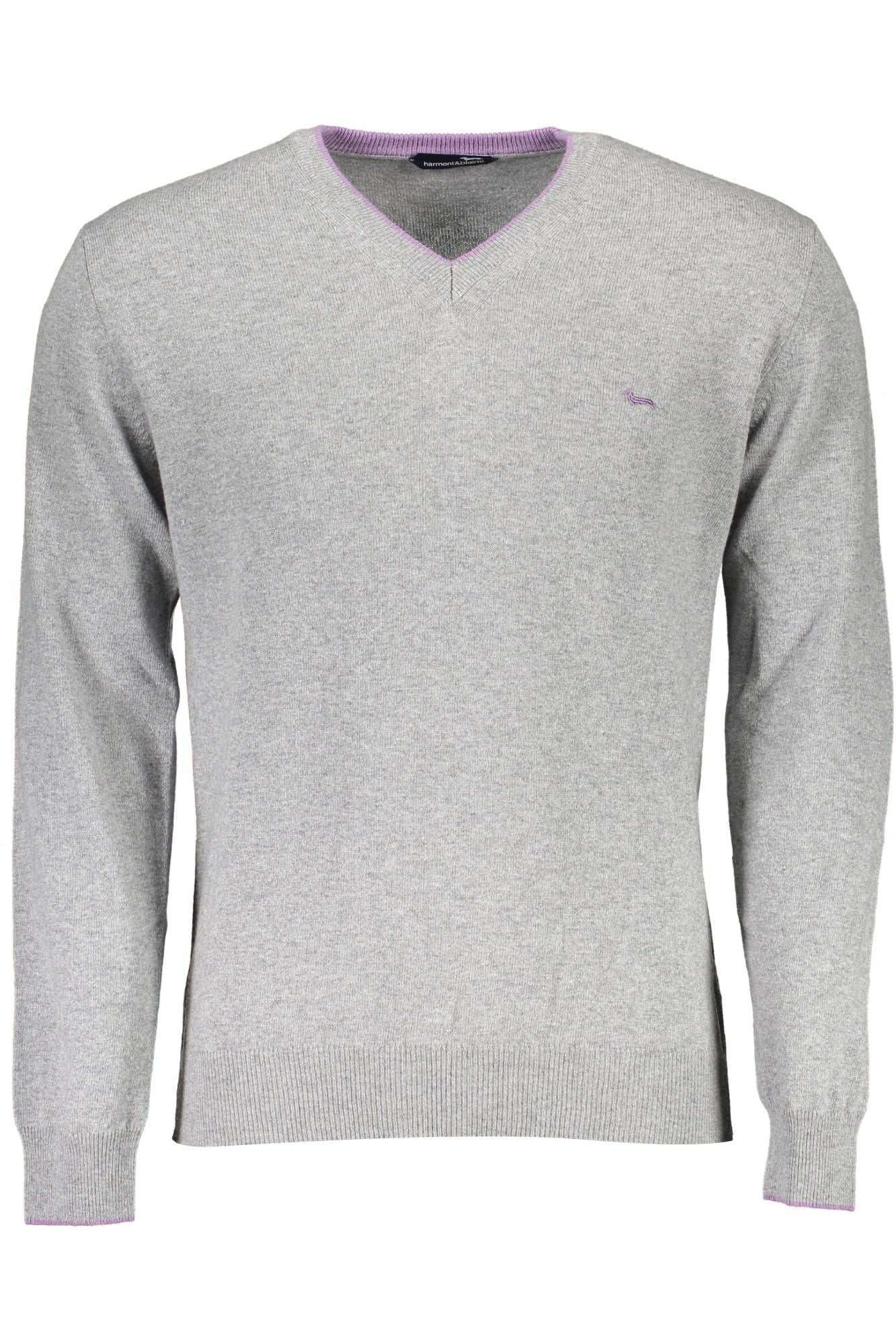 Harmont & Blaine Men's Gray Wool V-neck Sweater