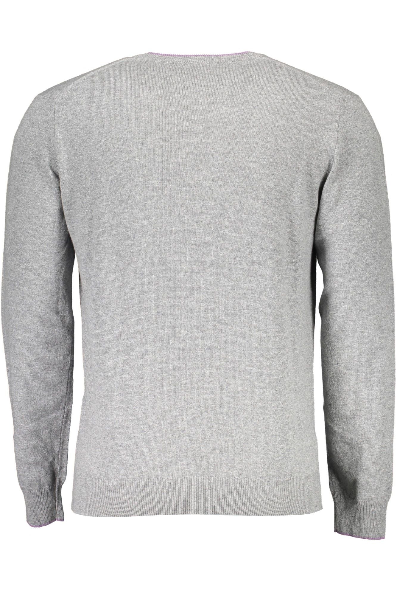 Harmont & Blaine Men's Gray Wool V-neck Sweater