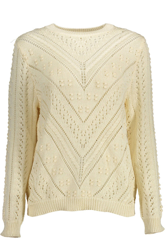 Kocca Women's White Polyester Crewneck Sweater