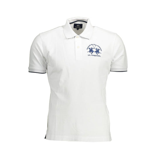 Elegant Short-Sleeved White Polo for Men
