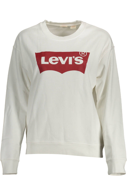Levi's Women's White Cotton Round Neck Sweater