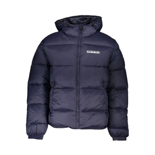 Eco-Conscious Hooded Blue Jacket