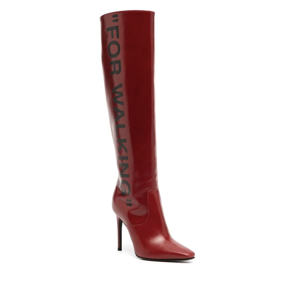 Off-White Women's Red Leather Boot