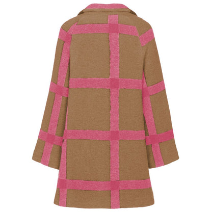 Imperfect Women's Brown & Pink Wool Coat