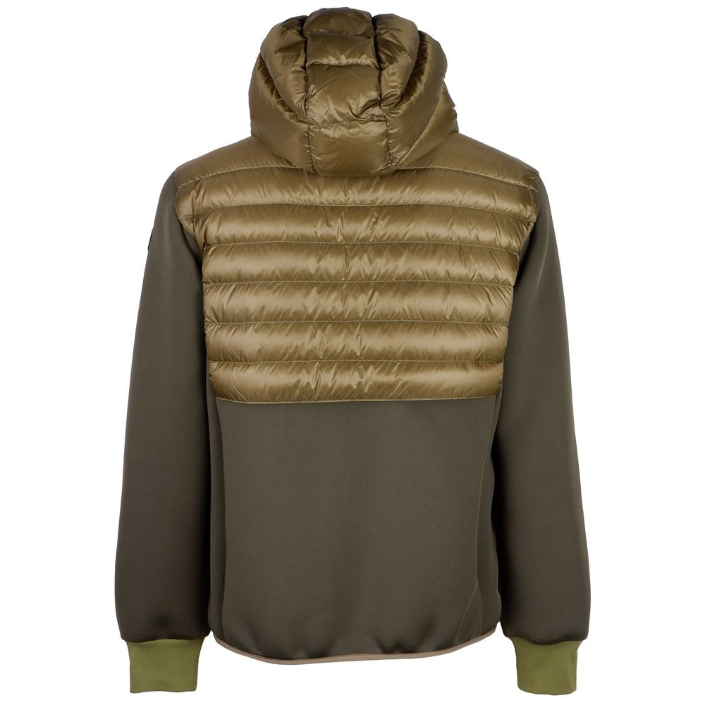 Centogrammi Men's Army Green Nylon Down Jacket with Hood