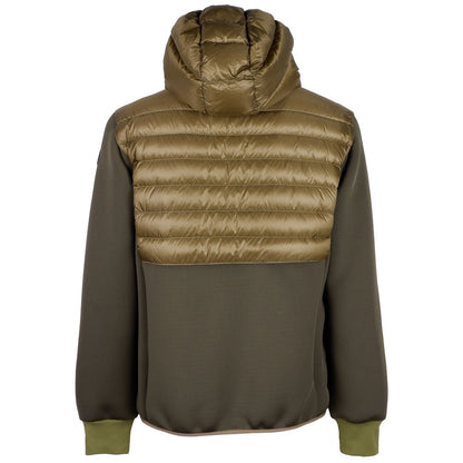 Centogrammi Men's Army Green Nylon Down Jacket with Hood