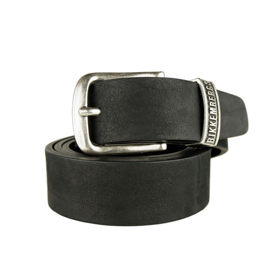 Black Bikkembergs Men's Leather Belt