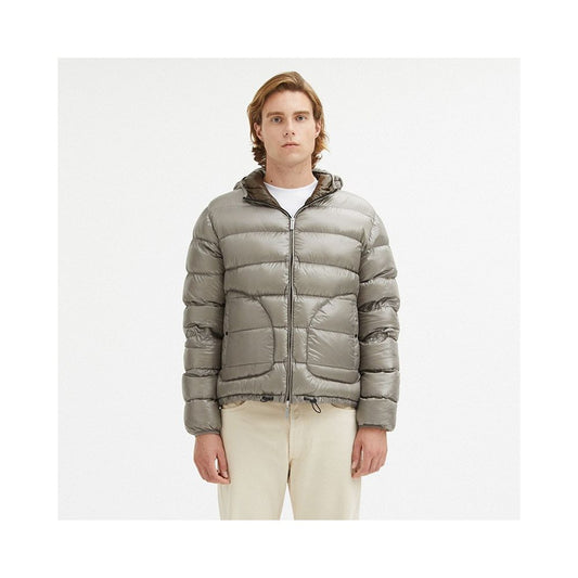 Centogrammi Men's Reversible Dove Grey & Brown Nylon Padded Jacket