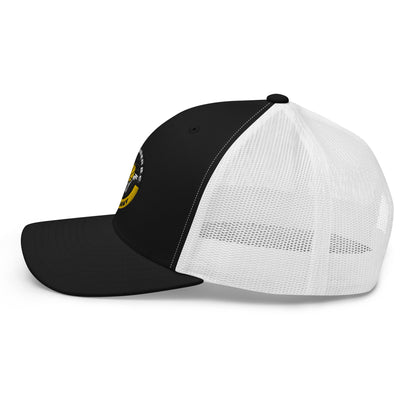 Club Amber Basketball Kilkenny Trucker Cap - Designed by Moon Behind The Hill Available to Buy at a Discounted Price on Moon Behind The Hill Online Designer Discount Store