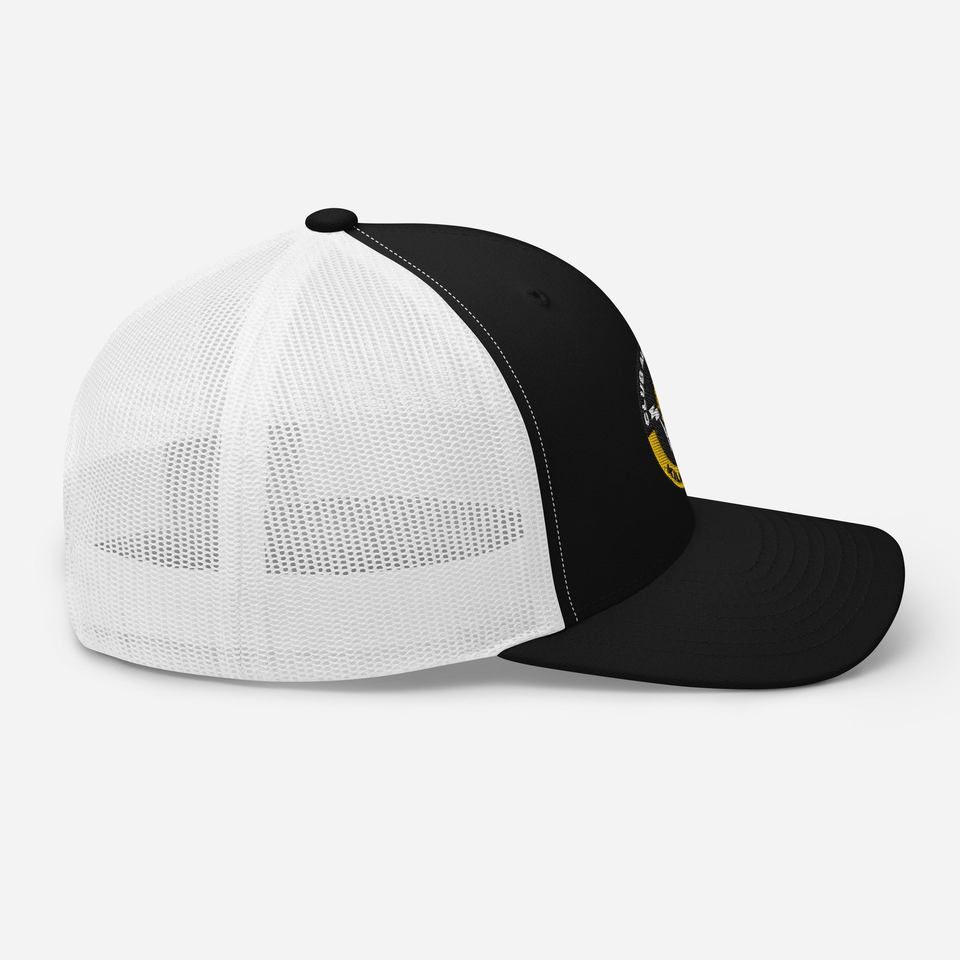 Club Amber Basketball Kilkenny Trucker Cap - Designed by Moon Behind The Hill Available to Buy at a Discounted Price on Moon Behind The Hill Online Designer Discount Store