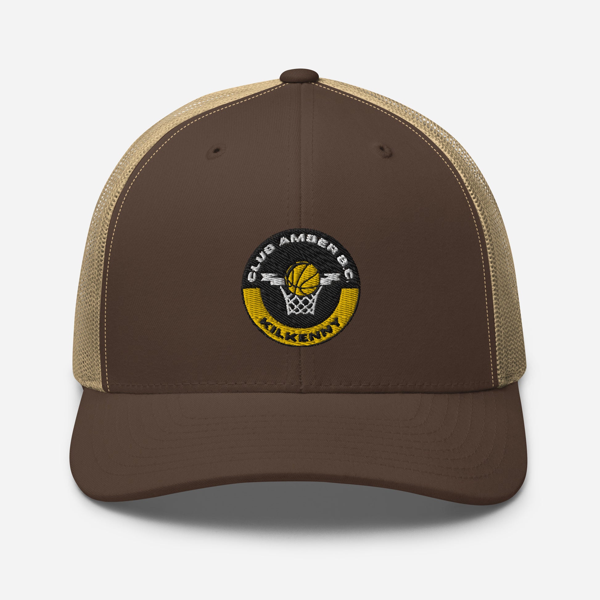 Club Amber Basketball Kilkenny Trucker Cap - Designed by Moon Behind The Hill Available to Buy at a Discounted Price on Moon Behind The Hill Online Designer Discount Store
