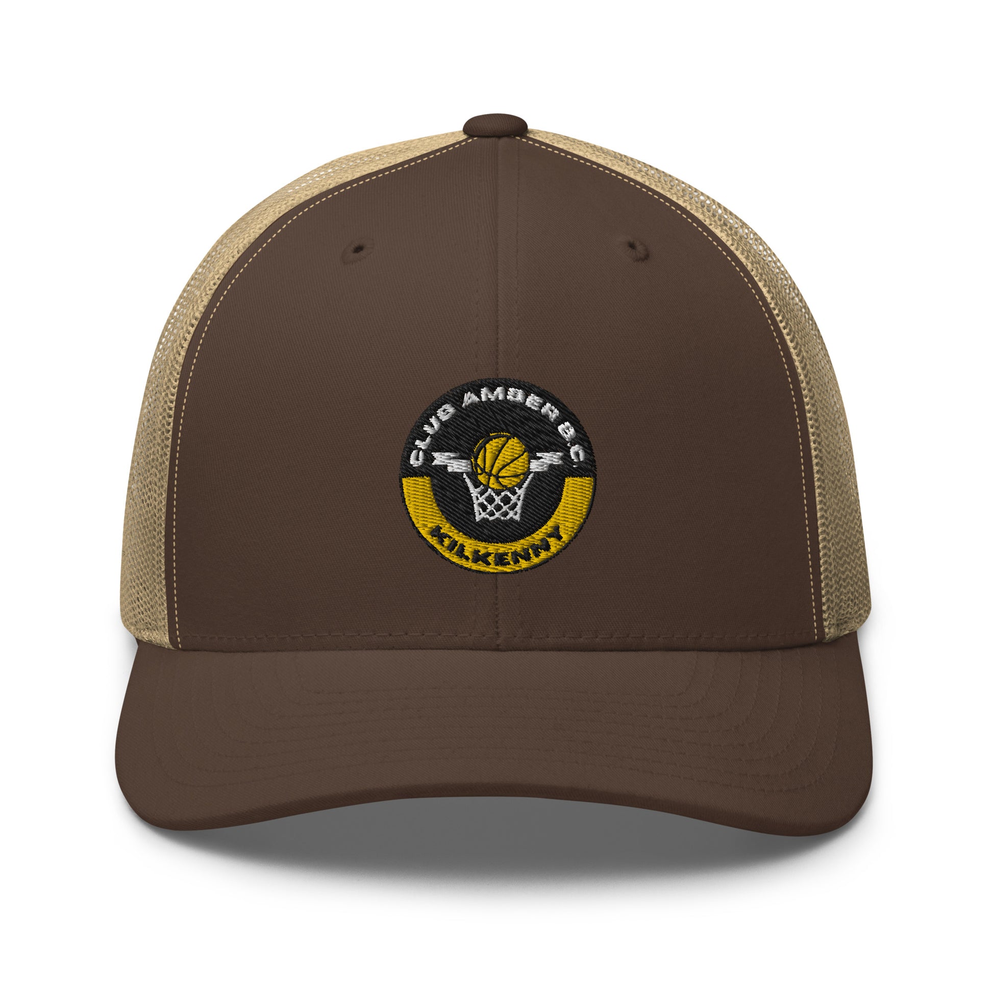 Club Amber Basketball Kilkenny Trucker Cap - Designed by Moon Behind The Hill Available to Buy at a Discounted Price on Moon Behind The Hill Online Designer Discount Store