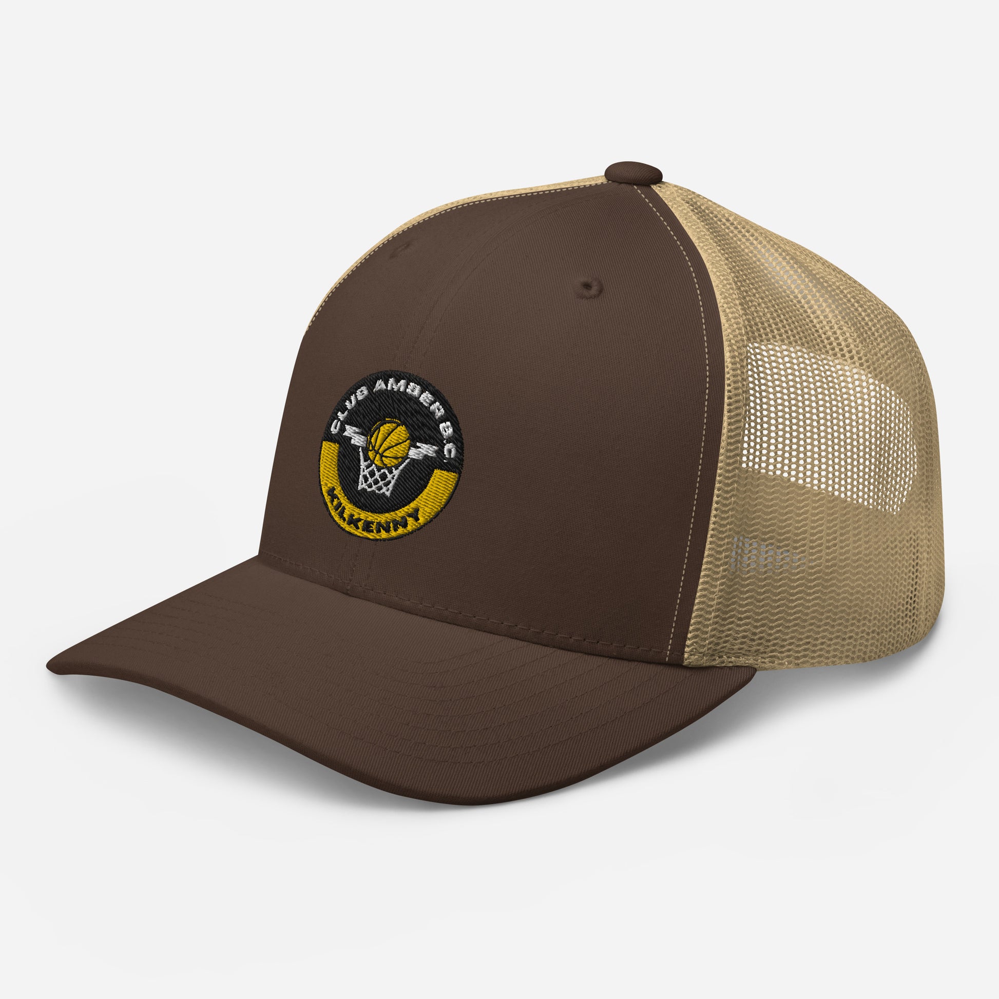 Club Amber Basketball Kilkenny Trucker Cap - Designed by Moon Behind The Hill Available to Buy at a Discounted Price on Moon Behind The Hill Online Designer Discount Store