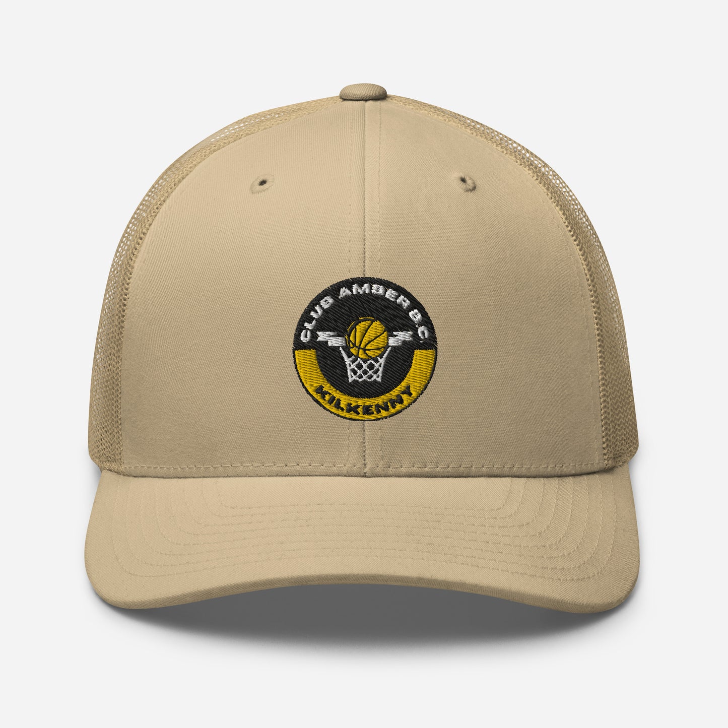 Club Amber Basketball Kilkenny Trucker Cap - Designed by Moon Behind The Hill Available to Buy at a Discounted Price on Moon Behind The Hill Online Designer Discount Store