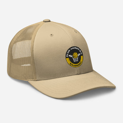 Club Amber Basketball Kilkenny Trucker Cap - Designed by Moon Behind The Hill Available to Buy at a Discounted Price on Moon Behind The Hill Online Designer Discount Store