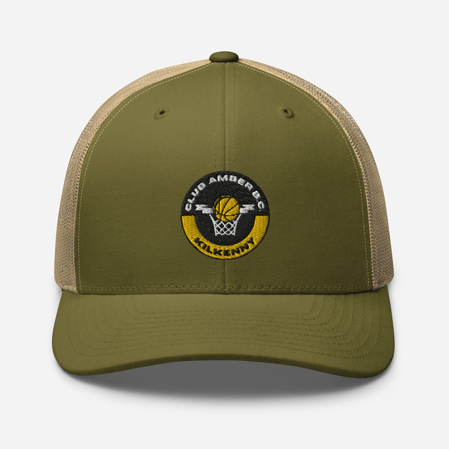 Club Amber Basketball Kilkenny Trucker Cap - Designed by Moon Behind The Hill Available to Buy at a Discounted Price on Moon Behind The Hill Online Designer Discount Store