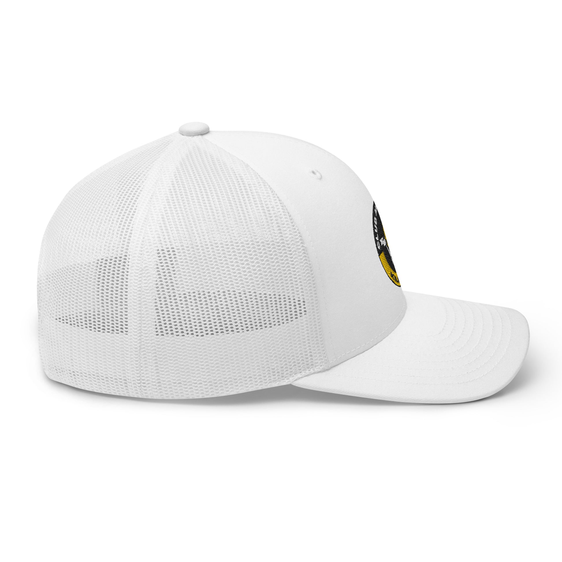 Club Amber Basketball Kilkenny Trucker Cap - Designed by Moon Behind The Hill Available to Buy at a Discounted Price on Moon Behind The Hill Online Designer Discount Store
