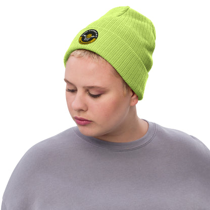 Club Amber Basketball Kilkenny Ribbed Knit Beanie Hat - Designed by Moon Behind The Hill Available to Buy at a Discounted Price on Moon Behind The Hill Online Designer Discount Store