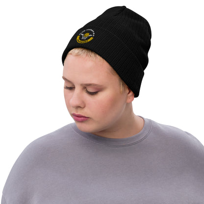 Club Amber Basketball Kilkenny Ribbed Knit Beanie Hat - Designed by Moon Behind The Hill Available to Buy at a Discounted Price on Moon Behind The Hill Online Designer Discount Store