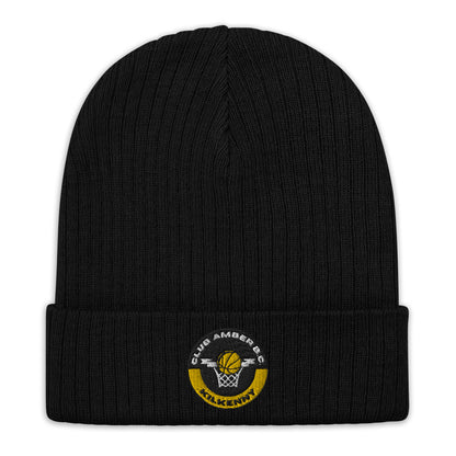 Club Amber Basketball Kilkenny Ribbed Knit Beanie Hat - Designed by Moon Behind The Hill Available to Buy at a Discounted Price on Moon Behind The Hill Online Designer Discount Store