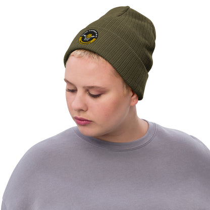 Club Amber Basketball Kilkenny Ribbed Knit Beanie Hat - Designed by Moon Behind The Hill Available to Buy at a Discounted Price on Moon Behind The Hill Online Designer Discount Store