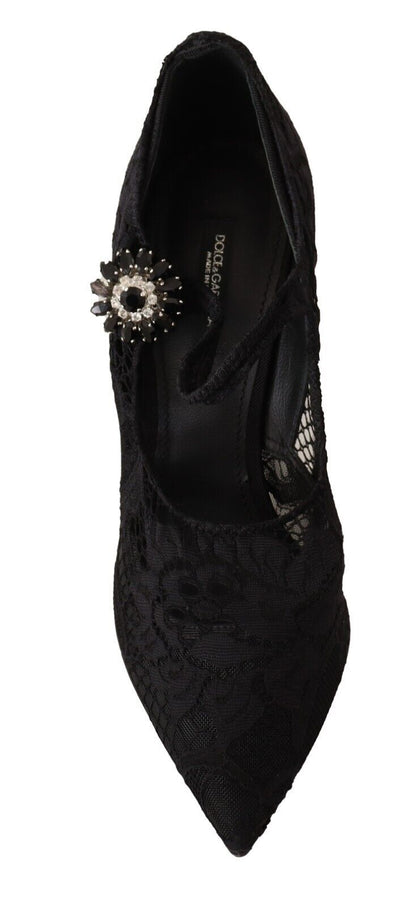 Elegant Black Lace Stiletto Pumps