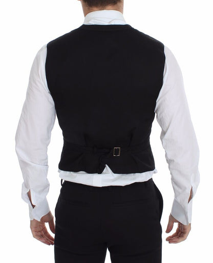 Black Flax Cotton Dress Vest Blazer