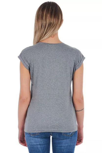 Grey Melange T-shirt With Front Print